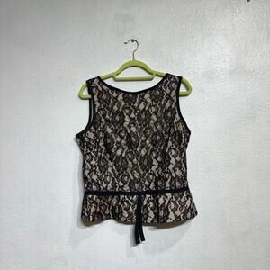 Ultra Dress Black Lace Sleeveless Blouse Sz 14